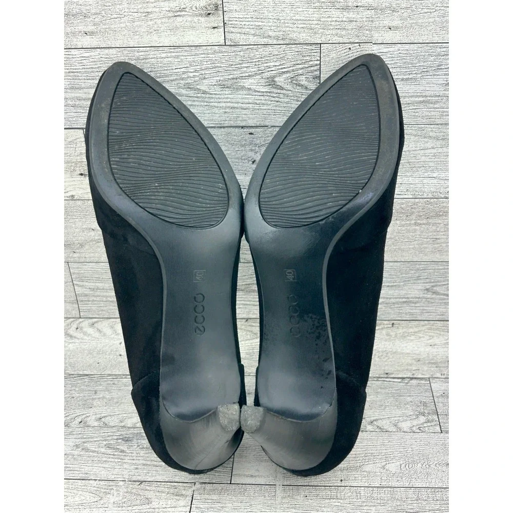 ECCO Shape 75 Black Suede‎ Pointed Toe Ankle Boots Women Sz EU 40 US 9-9.5